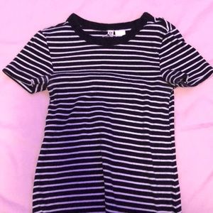 black and white striped shirt